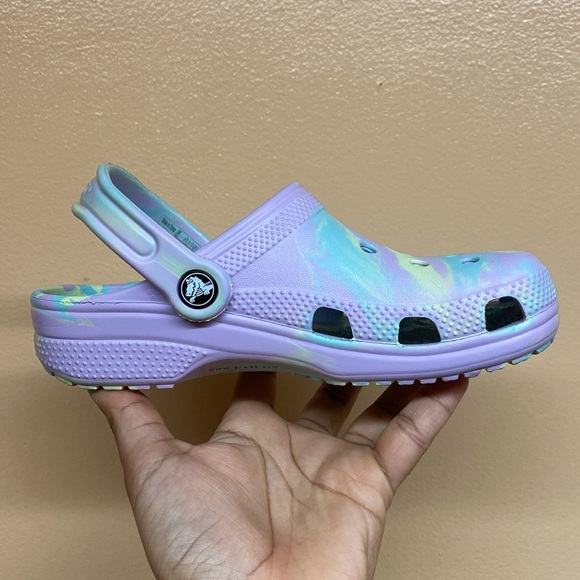 Crocs Classic Marbled Clog “Purple Blue Yellow” - Picture 14 of 16
